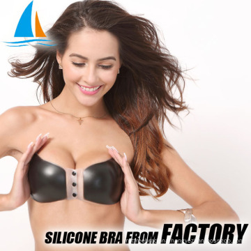 Sexy push up silicone strapless wireless bra